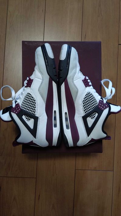 Paris Saint Germain ×Nike Air Jordan 4 Retro "White/Bordeaux/Neutral Gray"