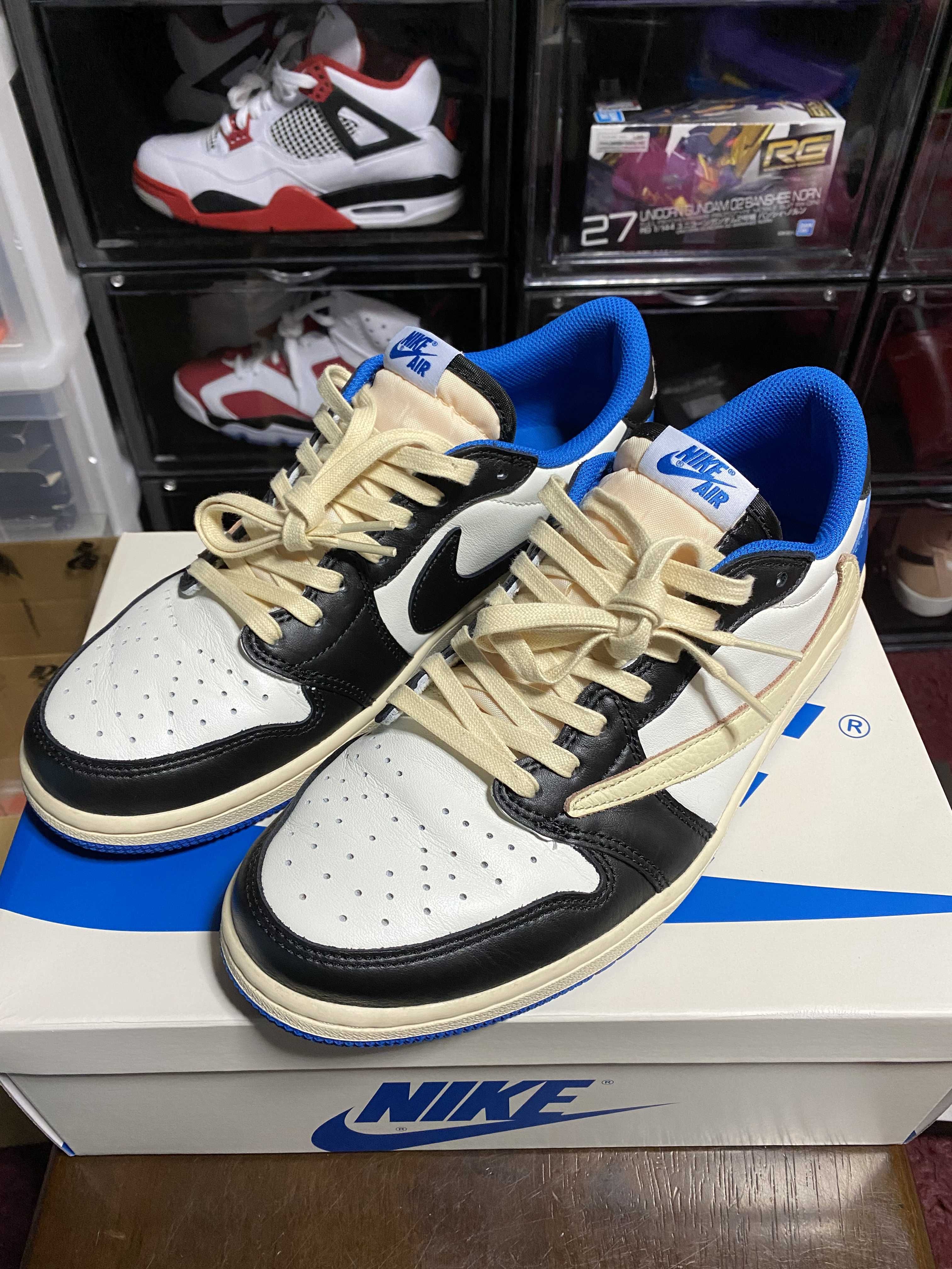 Travis Scott × fragment design × Nike Air Jordan 1 Low OG SP "Military Blue"