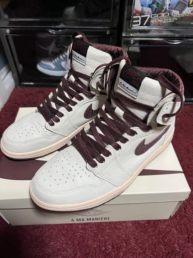 A Ma Maniere × Nike Air Jordan 1 Retro High OG "Sail and Burgundy"