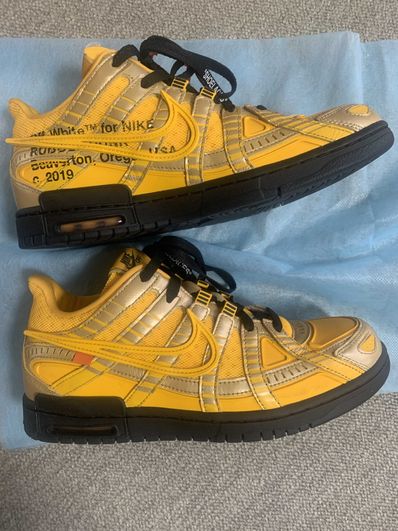 Off-White × Nike Air Rubber Dunk "University Gold"
