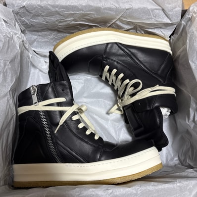 Rick Owens FW25 Concordians Creep Geobasket "Black/Milk"