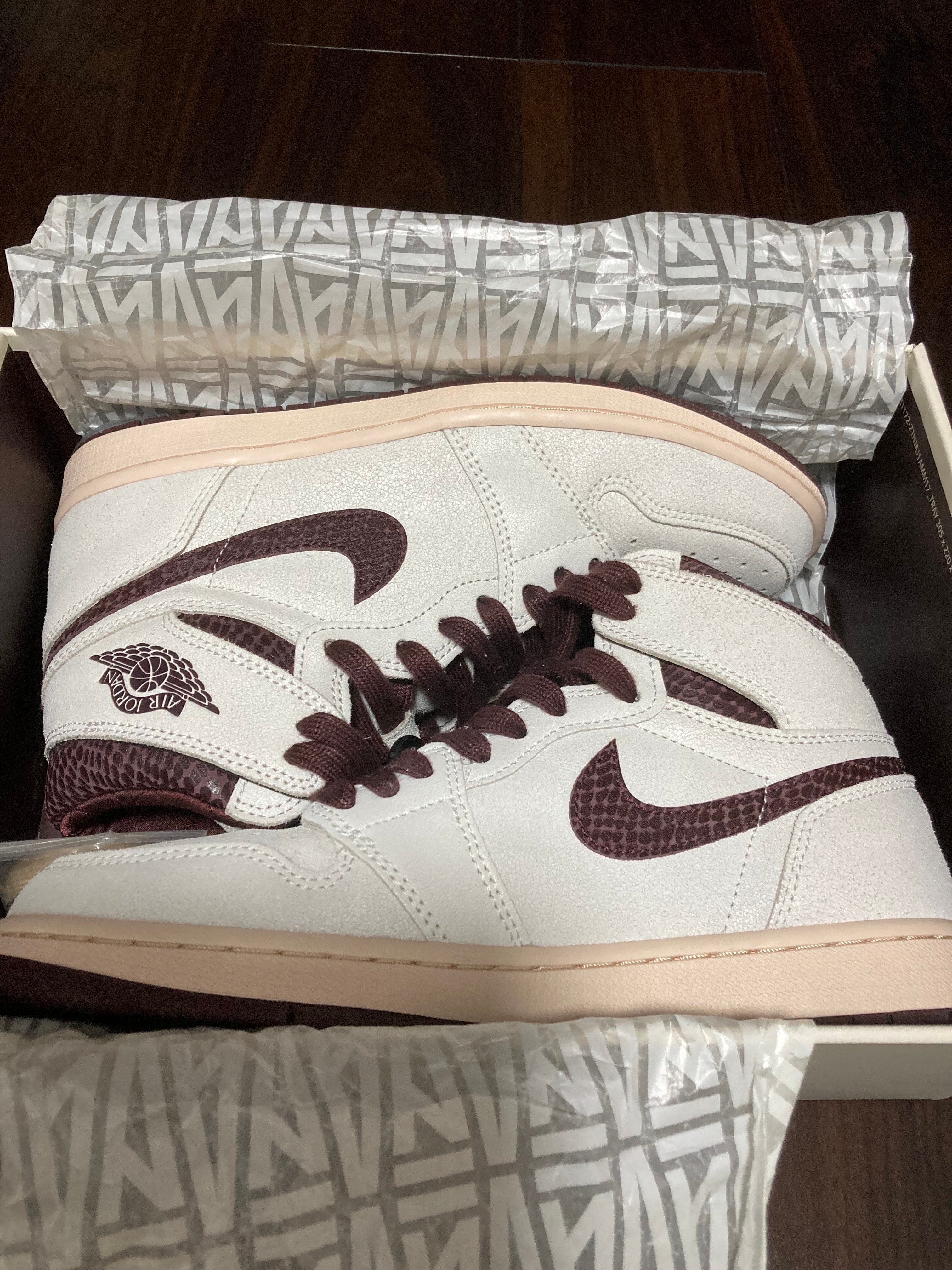 A Ma Maniere × Nike Air Jordan 1 Retro High OG "Sail and Burgundy"