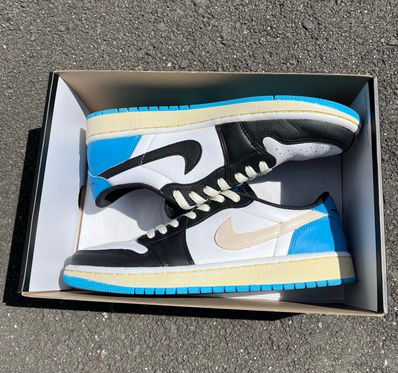 Nike Women's Air Jordan 1 Low OG "Black and Dark Powder Blue/UNC"