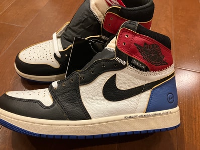 fragment design × UNION × Nike Air Jordan 1 High OG "Black/Varsity Red"
