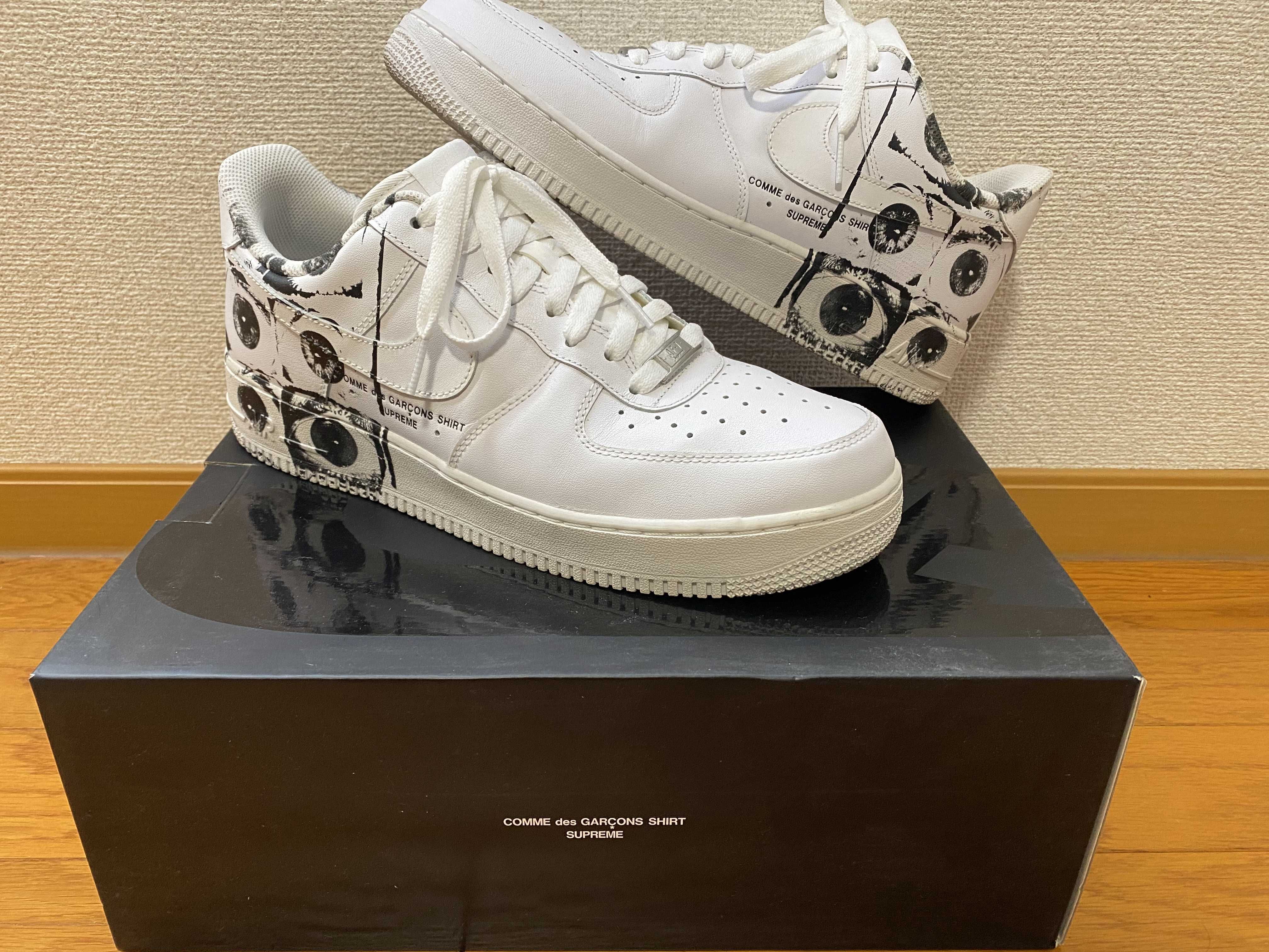 Supreme × COMME des GARCONS SHIRT × Nike Air Force 1 Low "White"
