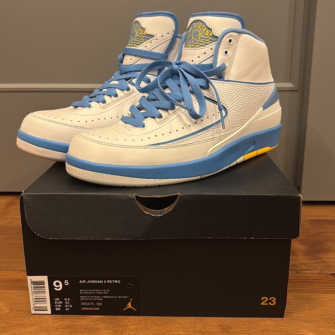 Nike Air Jordan 2 Retro Melo "White/Varsity Maize/University Blue" (2018)