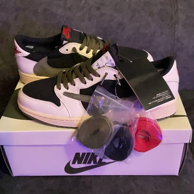 Travis Scott × Nike Women's Air Jordan 1 Low OG "Medium Olive"