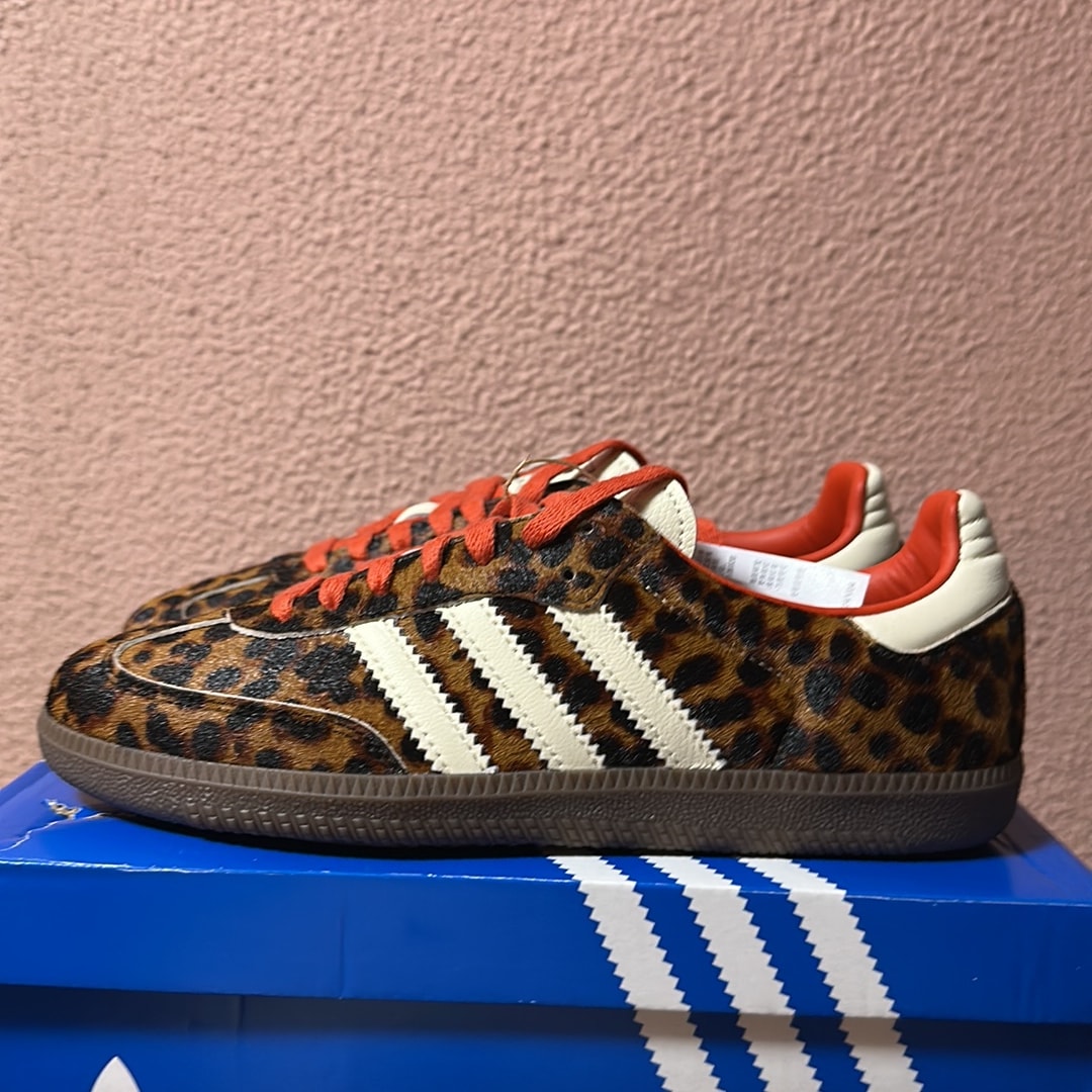 adidas Women's Samba OG "Leopard/Preloved Red"