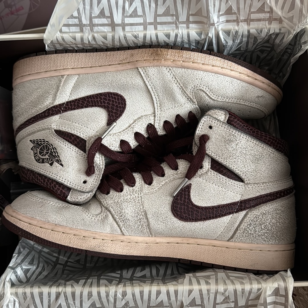A Ma Maniere × Nike Air Jordan 1 Retro High OG "Sail and Burgundy"