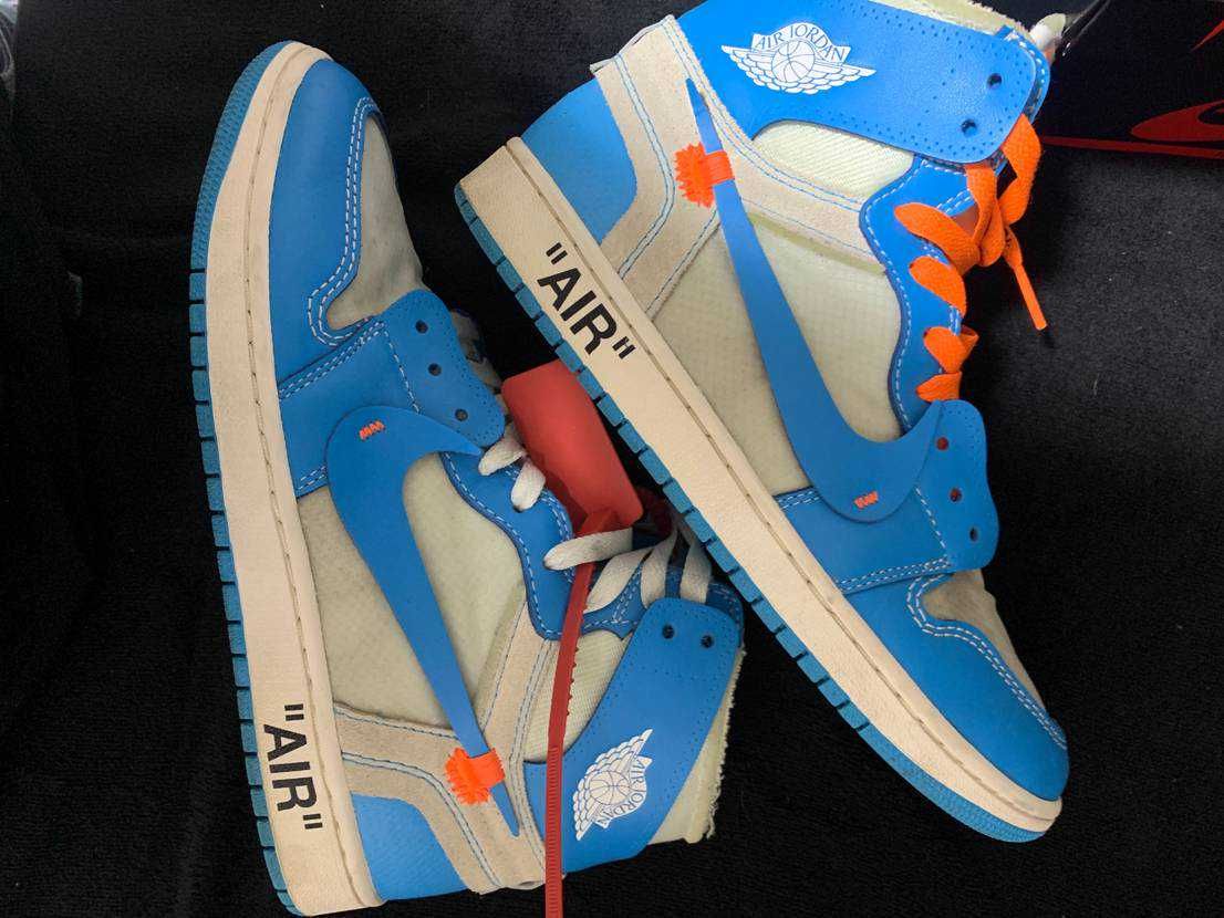 Off-White × Nike Air Jordan 1 High UNC "White/Dark Powder Blue"