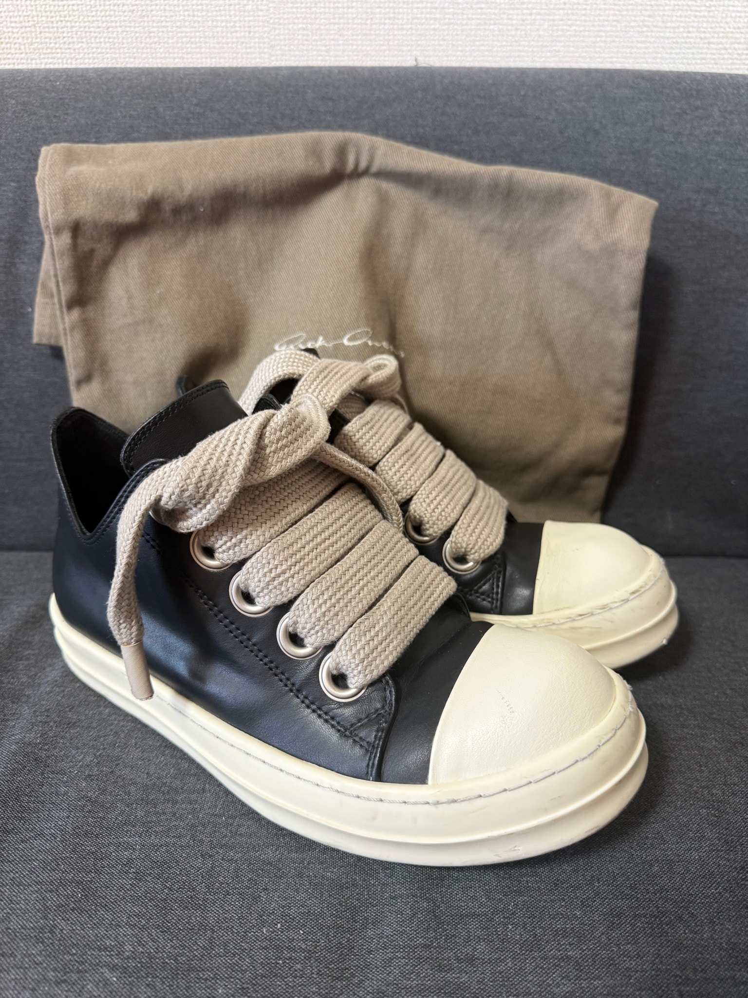 Rick Owens Women's Jumbolace Low Sneaks "Black/Milk"