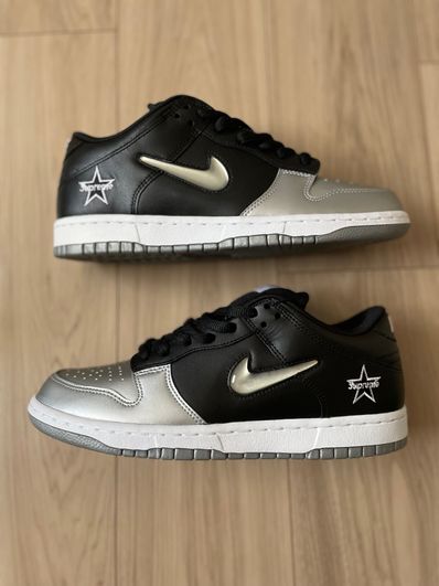 Supreme × Nike Dunk Low "Metallic Silver/Black"