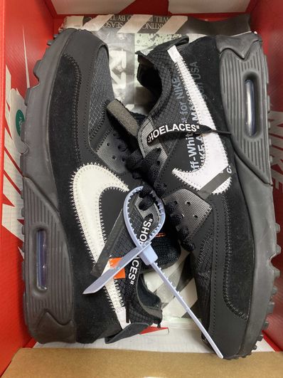 Off-White × Nike Air Max 90 "Black/Black-Cone-White"