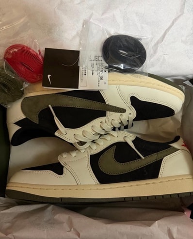 Travis Scott × Nike Women's Air Jordan 1 Low OG "Medium Olive"