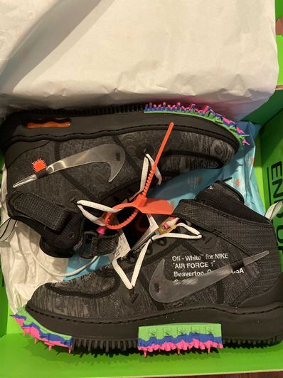 Off-White × Nike Air Force 1 Mid "Black"