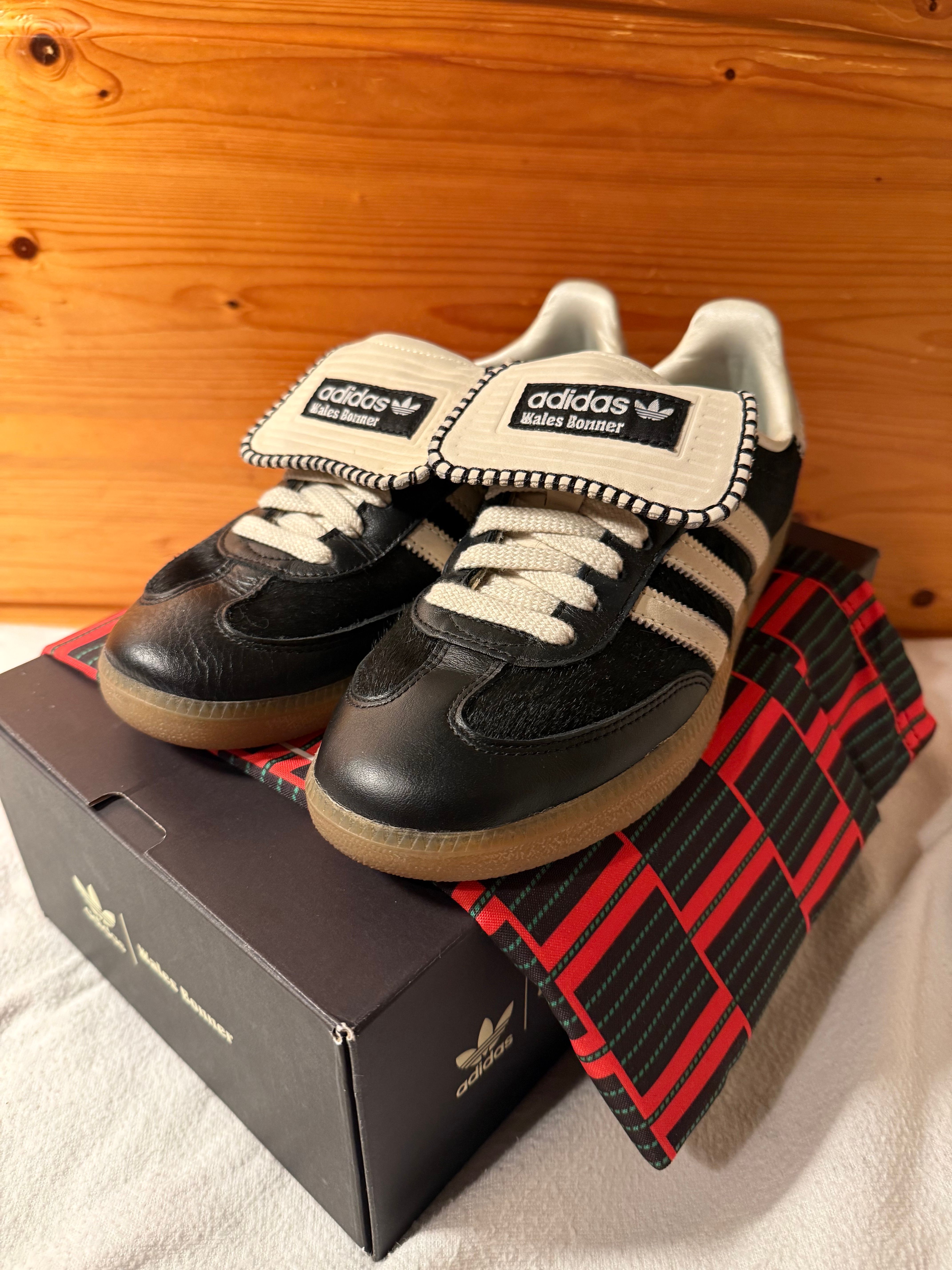 Wales Bonner × adidas Samba Pony Tonal Low "Core Black/Cream White"