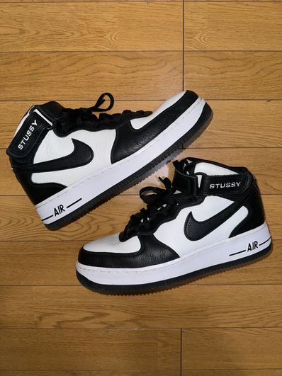Stussy × Nike Air Force 1 Mid "Black and Light Bone"
