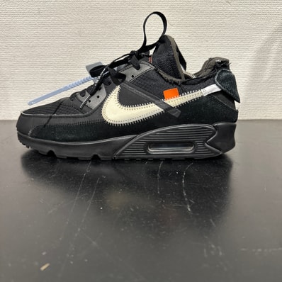 Off-White × Nike Air Max 90 "Black/Black-Cone-White"