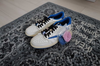 Travis Scott × fragment design × Nike Air Jordan 1 Low OG "Sail/Military Blue"