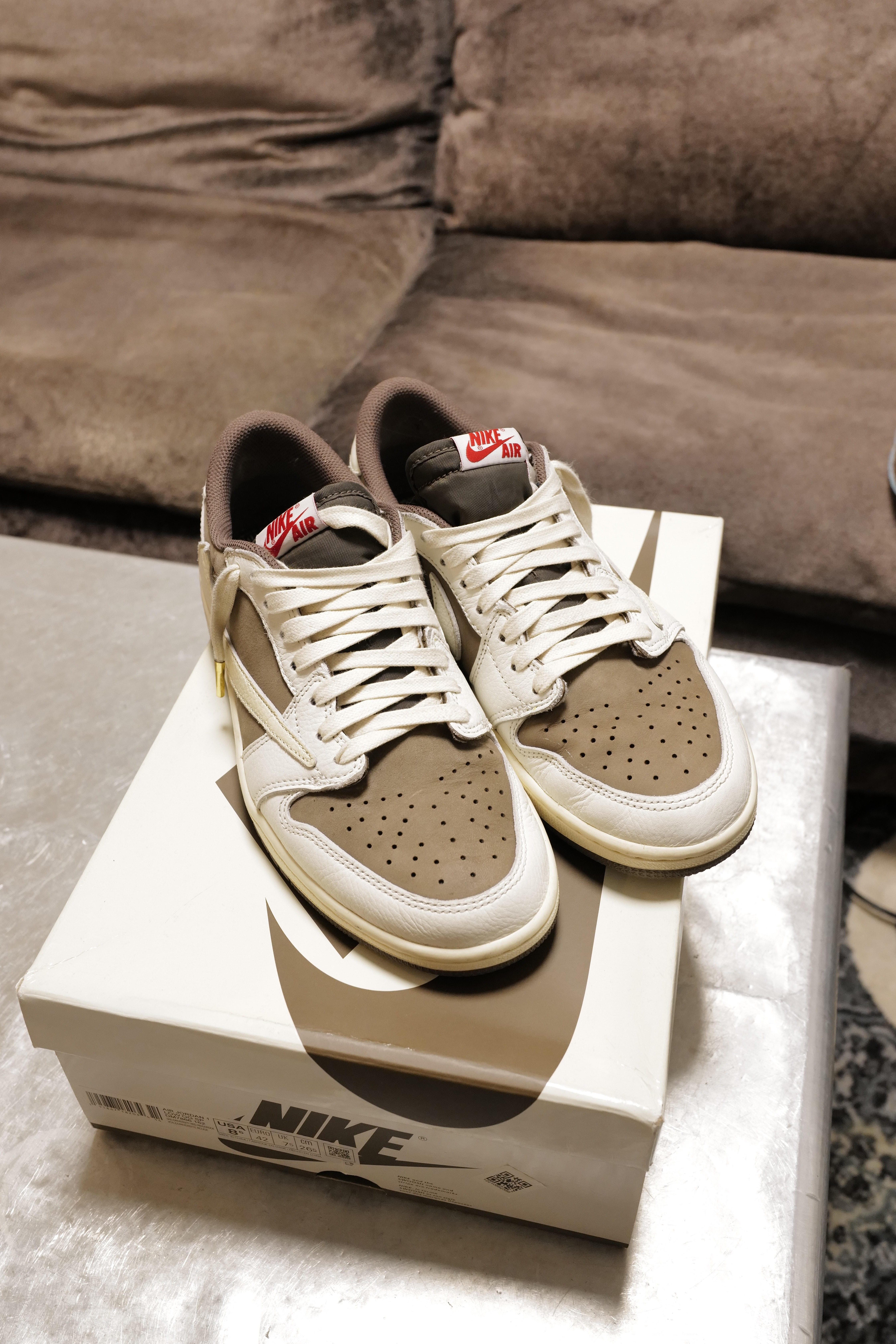 Travis Scott × Nike Air Jordan 1 Low OG SP "Reverse Mocha/Sail and Ridgerock"