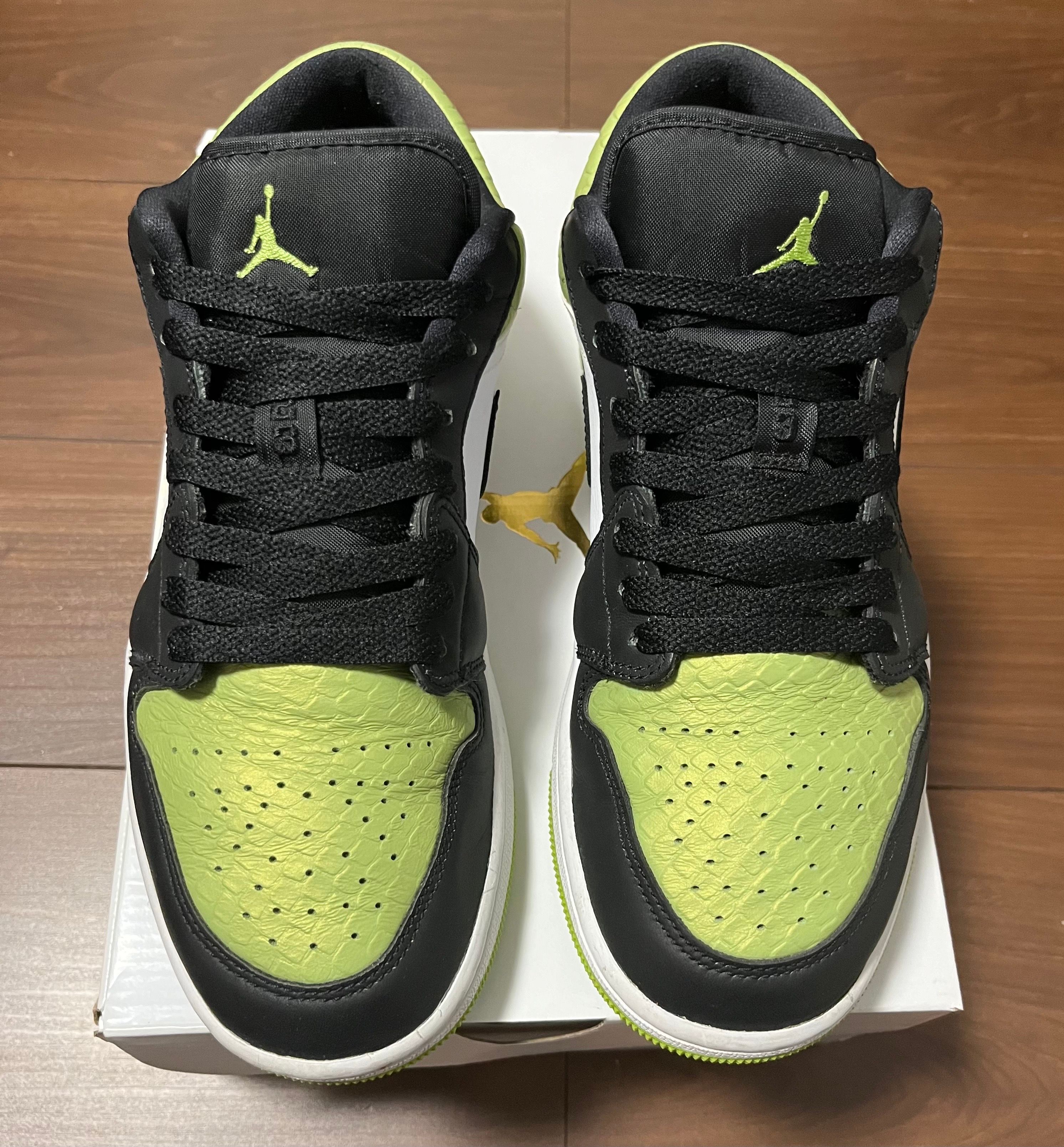 Nike Women's Air Jordan 1 Low "Vivid Green Snakeskin"
