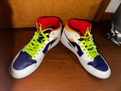NIKE AIR JORDAN 1 MID "WHITE/NAVY/YELLOW"