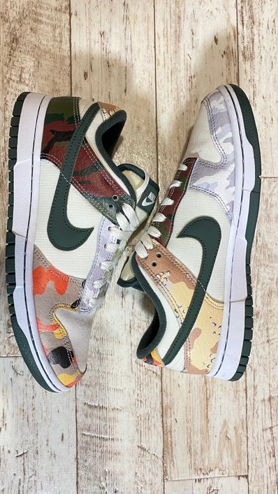 NIKE GS DUNK LOW SE "SAIL MULTI CAMO"