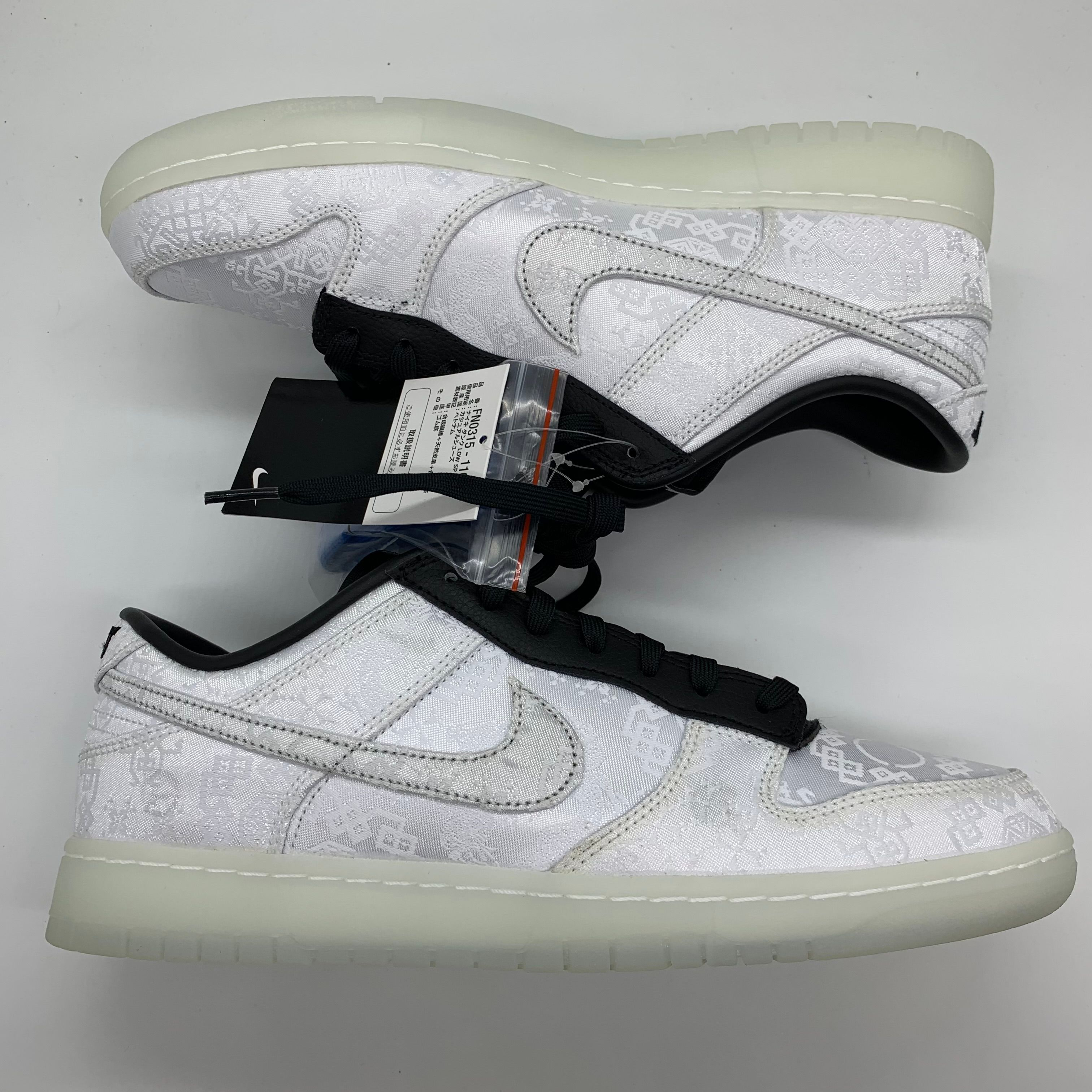 CLOT × fragment design × Nike Dunk Low "Black and White"