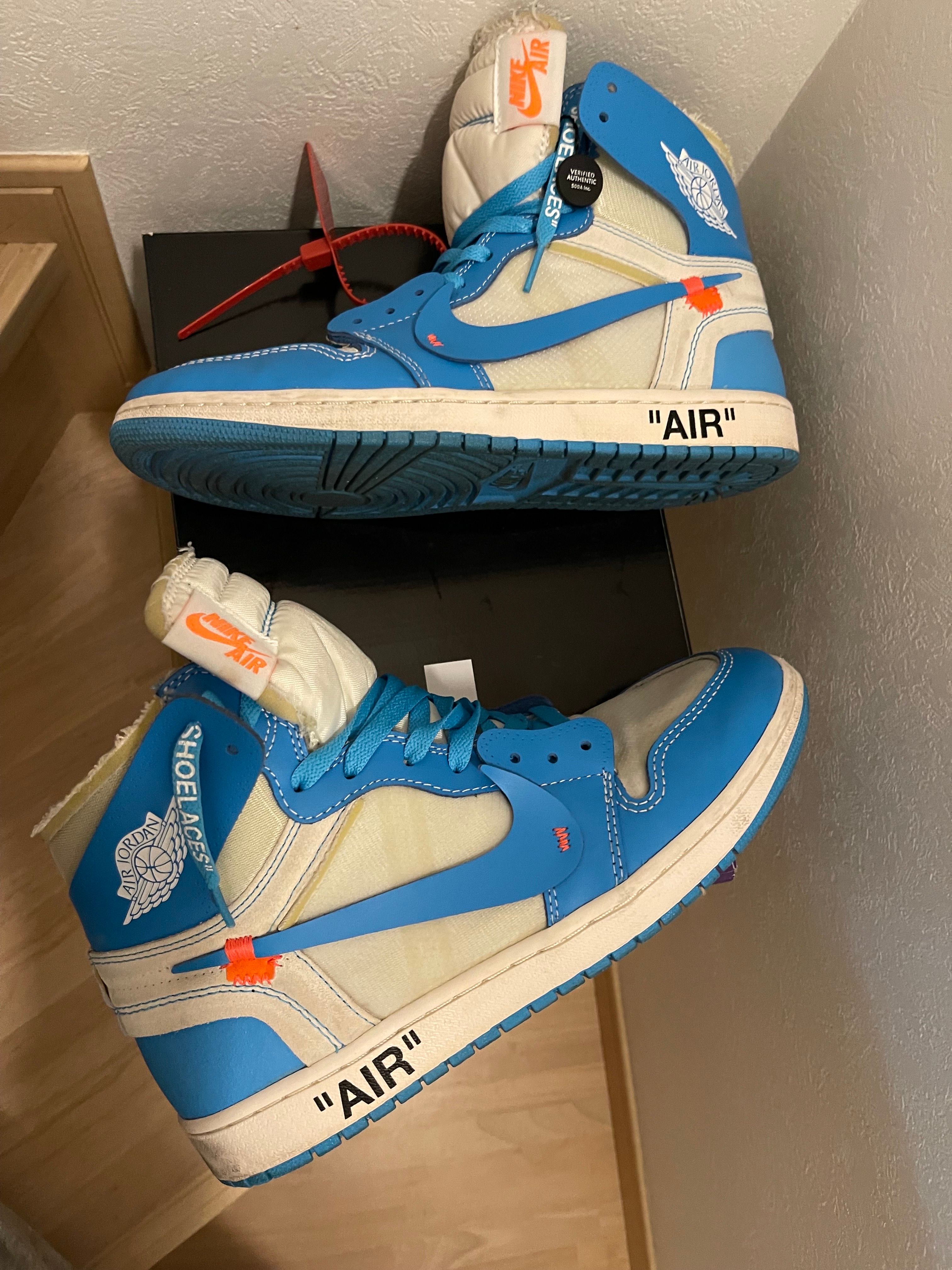 Off-White × Nike Air Jordan 1 High UNC "White/Dark Powder Blue"