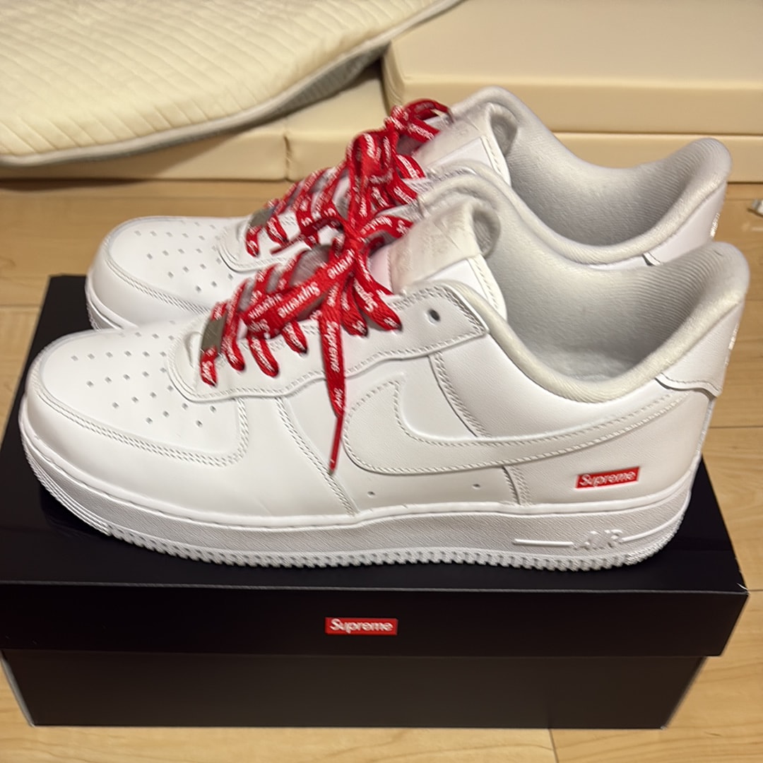 【26cm中古】Supreme✕ナイキ エアフォース1 ロー ホワイト Supreme × Nike Air Force 1 Low 