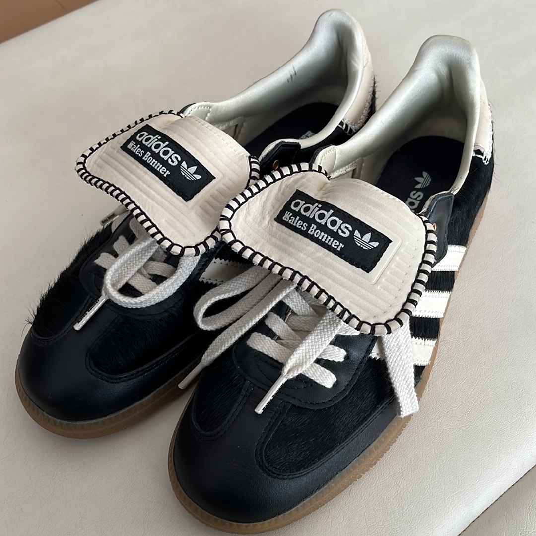 Wales Bonner × adidas Samba Pony Tonal Low "Core Black/Cream White"