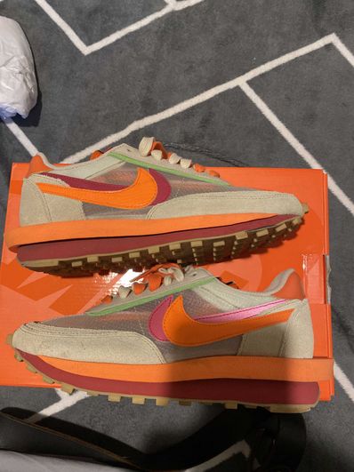 CLOT × Sacai × Nike LD Waffle "Orange Blaze"