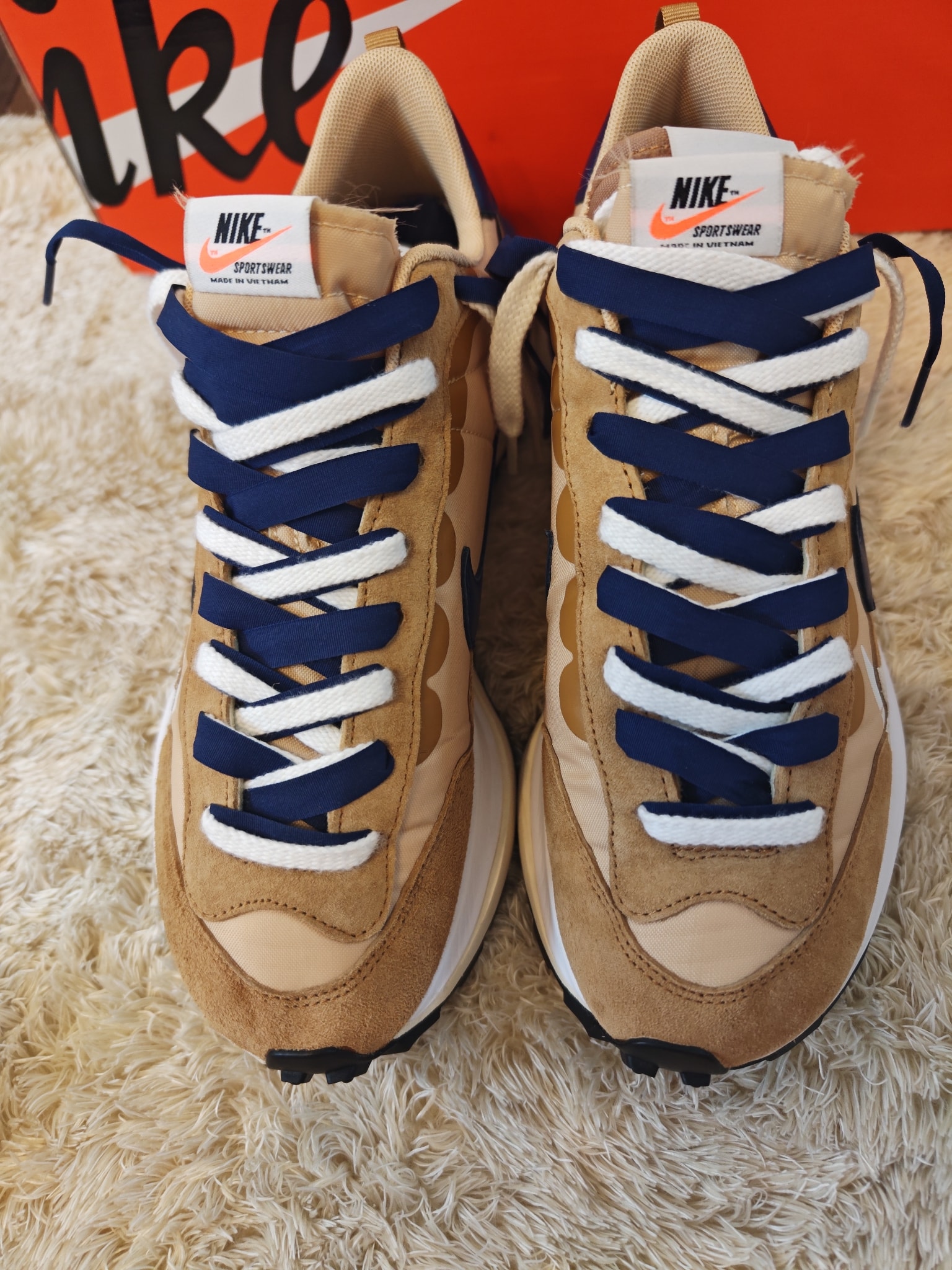 sacai × Nike Vapor Waffle "Sesame and Blue Void"