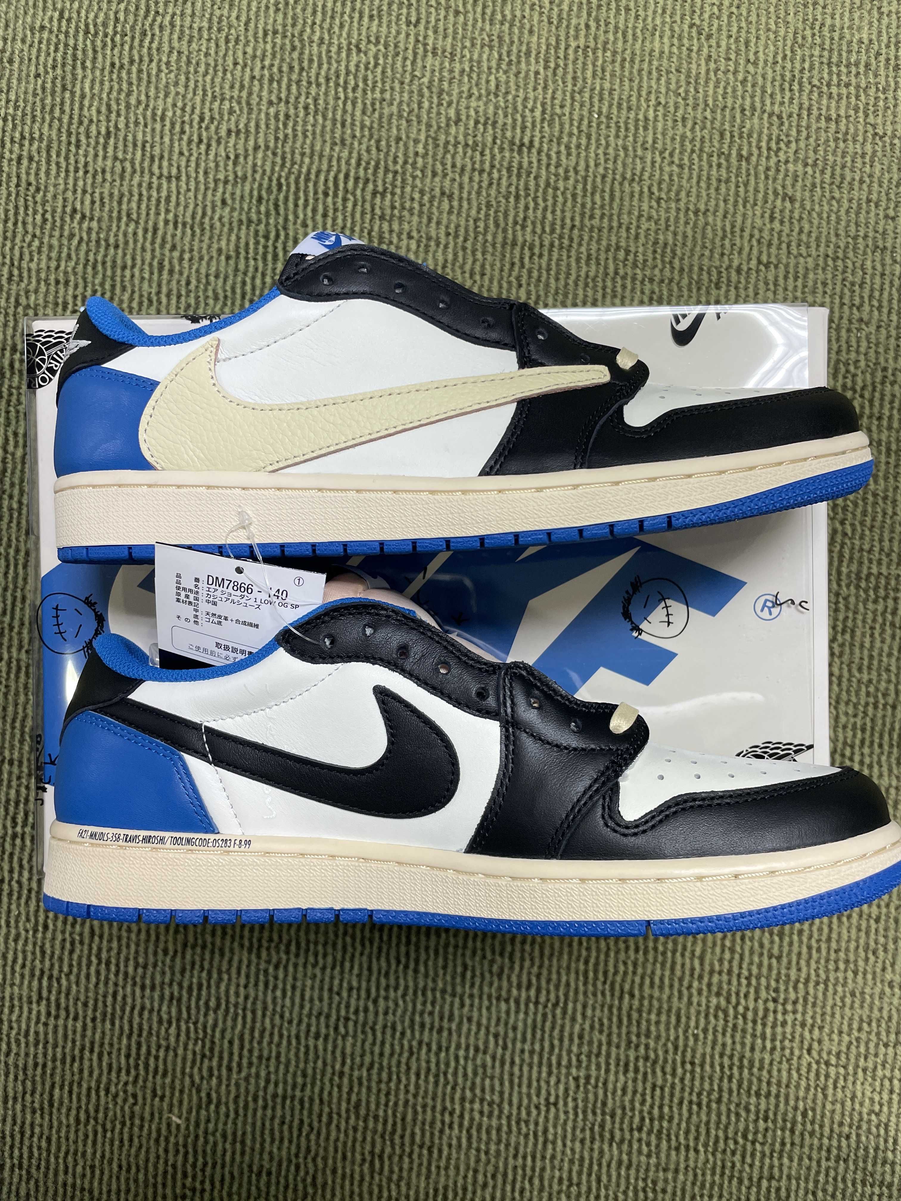 Travis Scott × fragment design × Nike Air Jordan 1 Low OG SP "Military Blue"