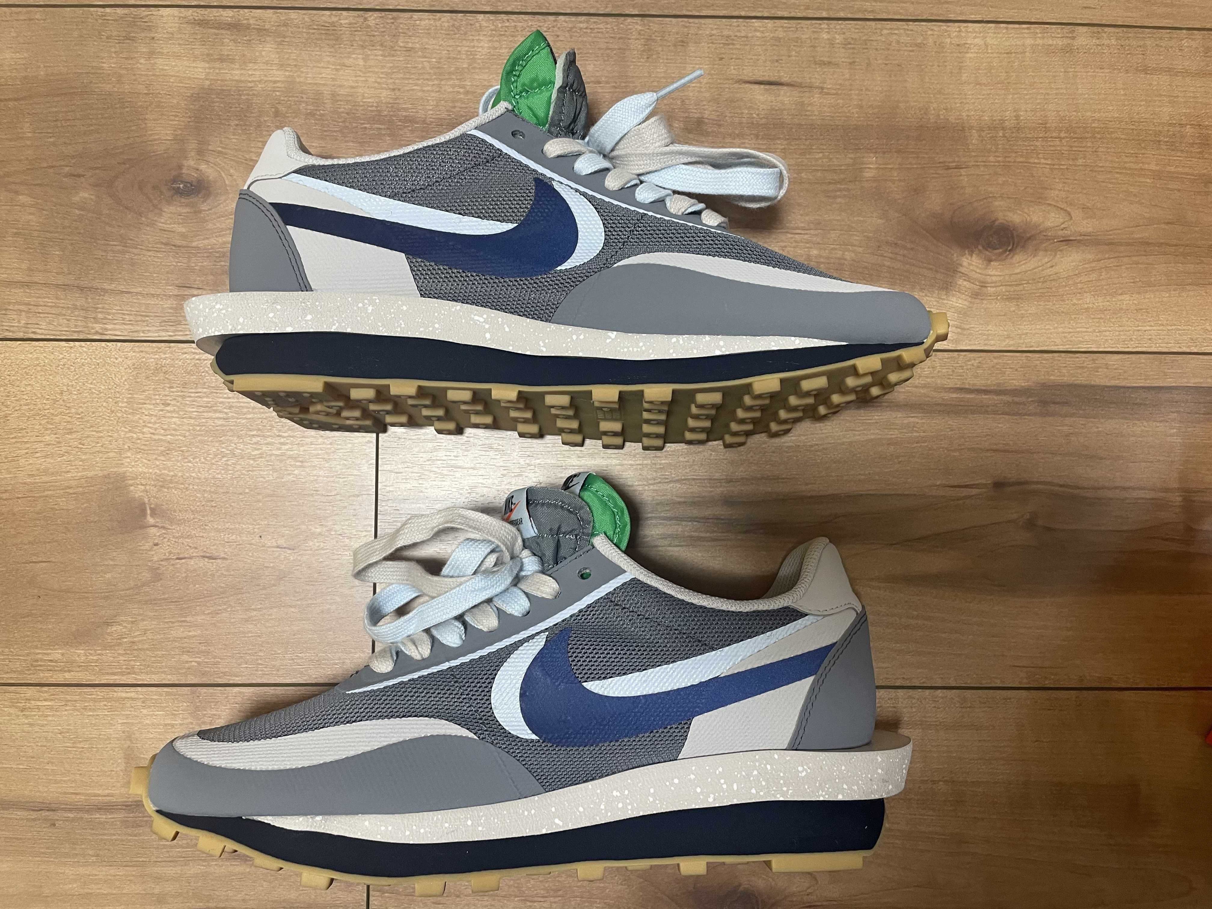 CLOT × Sacai × Nike LD Waffle "Grey Obsidian/Cool Grey"