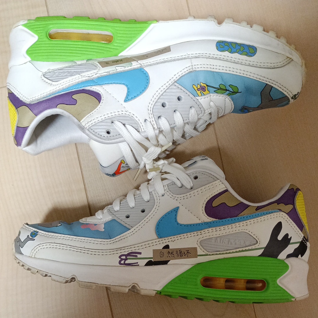 RUOHAN WANG × NIKE AIR MAX 90 FLYLEATHER "WHITE/MULTI COLOR"