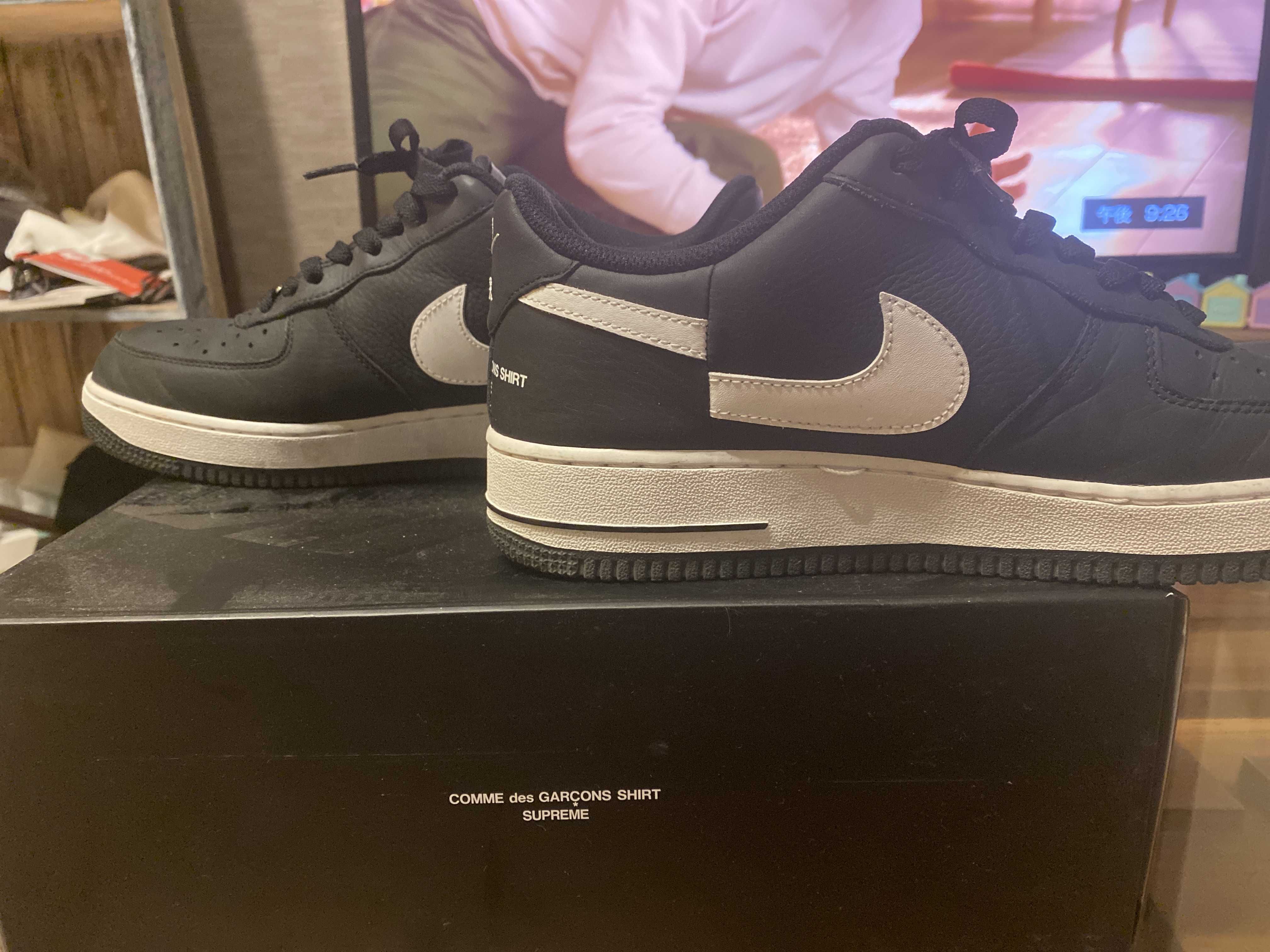 Supreme × COMME des GARCONS SHIRT × Nike Air Force 1 Low "Black/White" (2018)