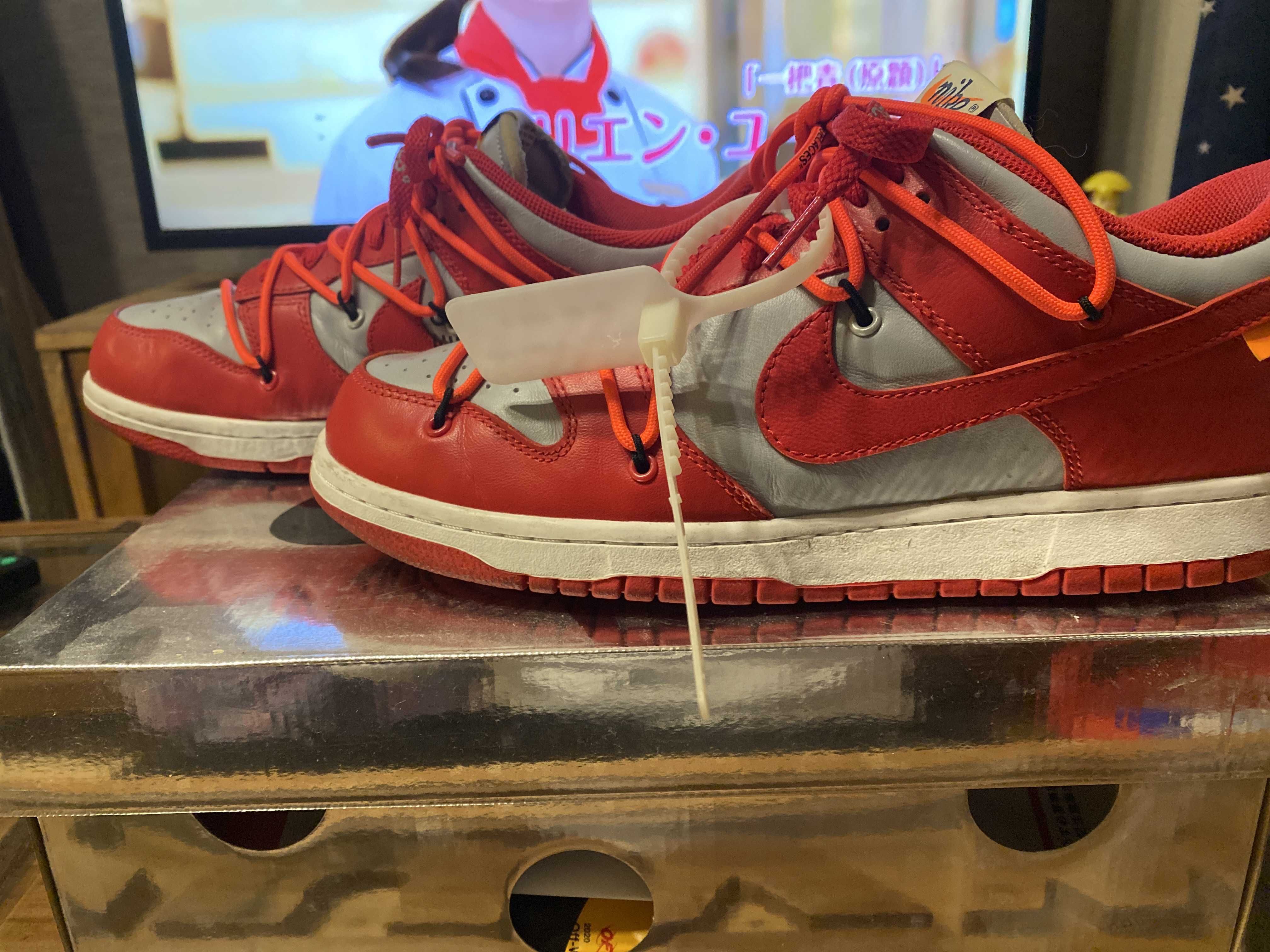 Off-White × Nike Dunk Low "University Red/Wolf Grey"
