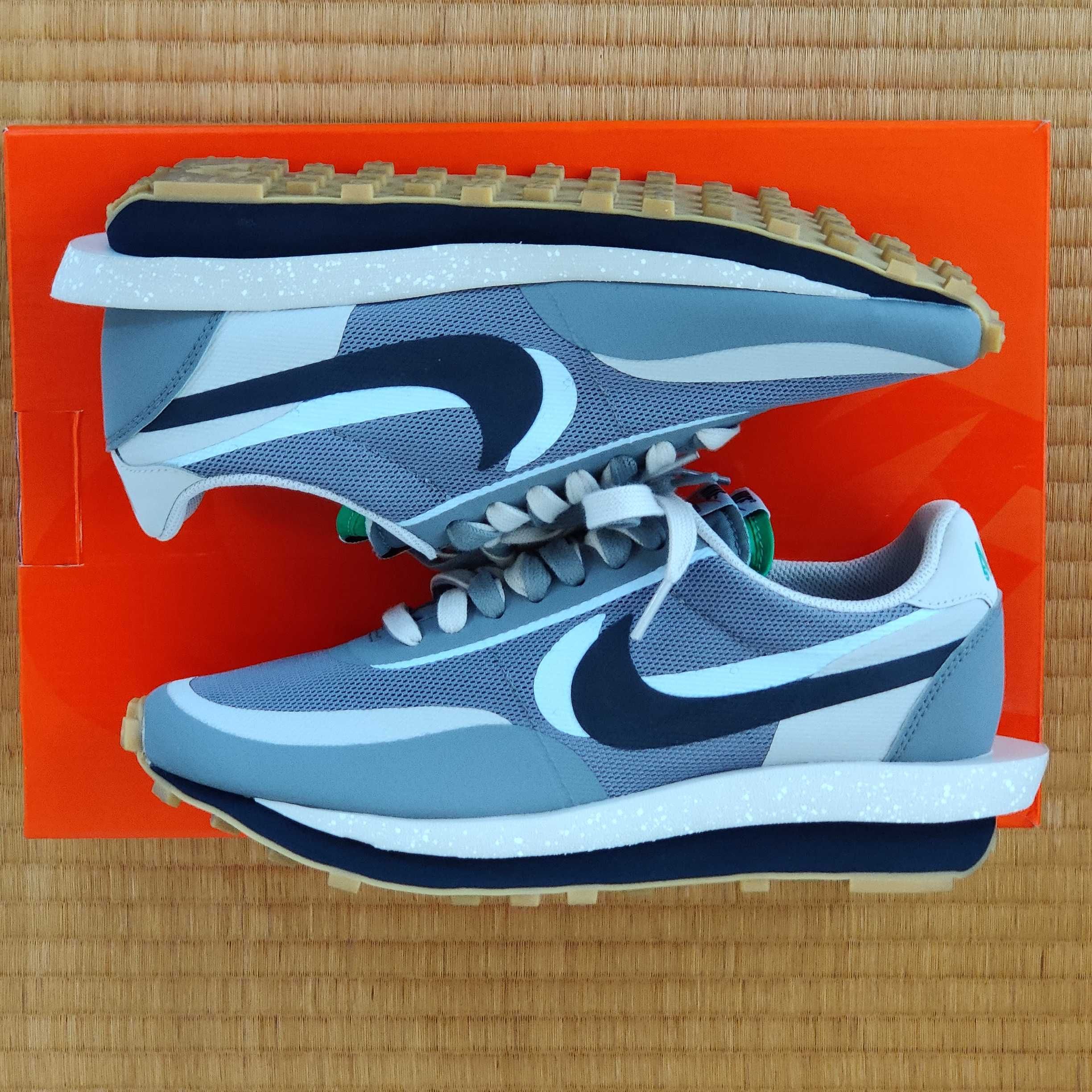 CLOT × Sacai × Nike LD Waffle "Grey Obsidian/Cool Grey"