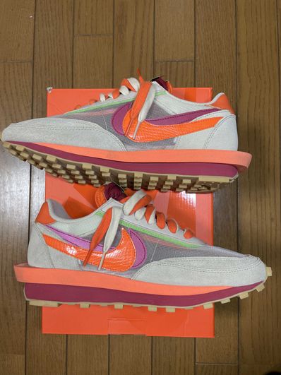 CLOT × Sacai × Nike LD Waffle "Orange Blaze"