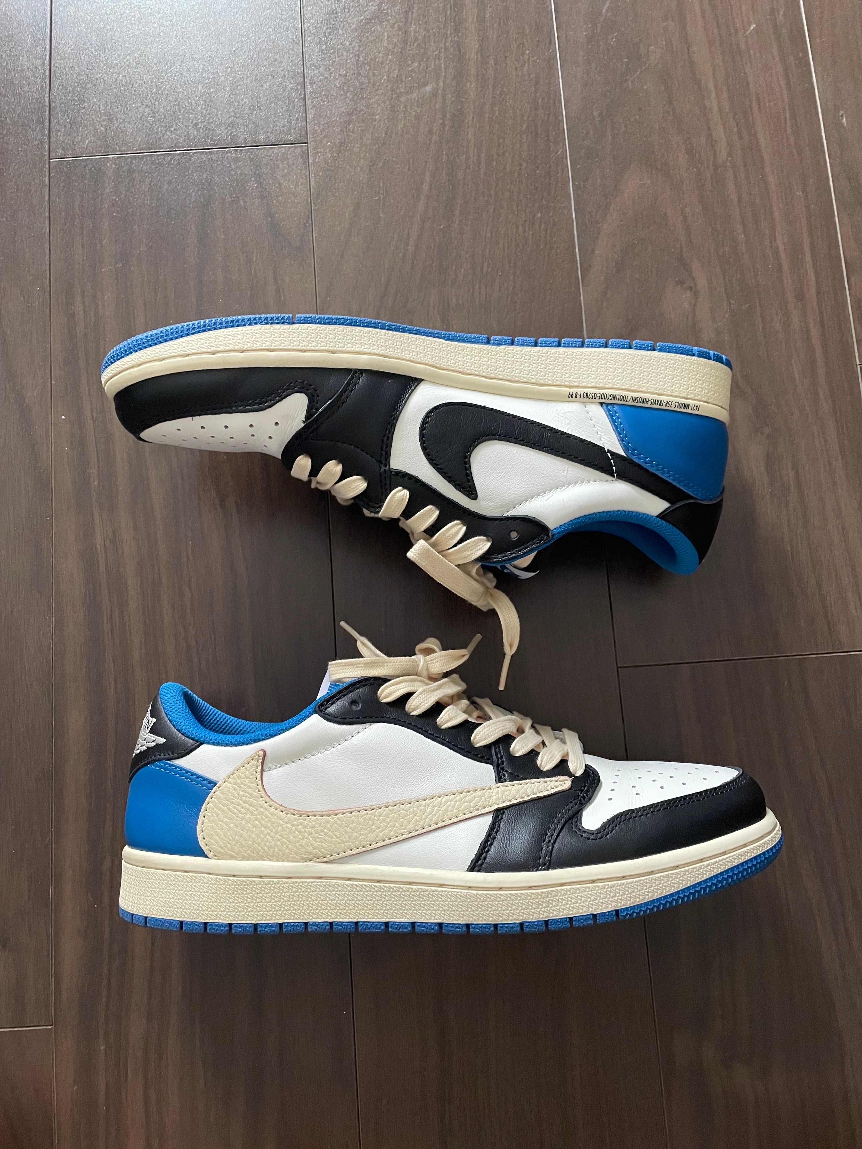 Travis Scott × fragment design × Nike Air Jordan 1 Low OG SP "Military Blue"