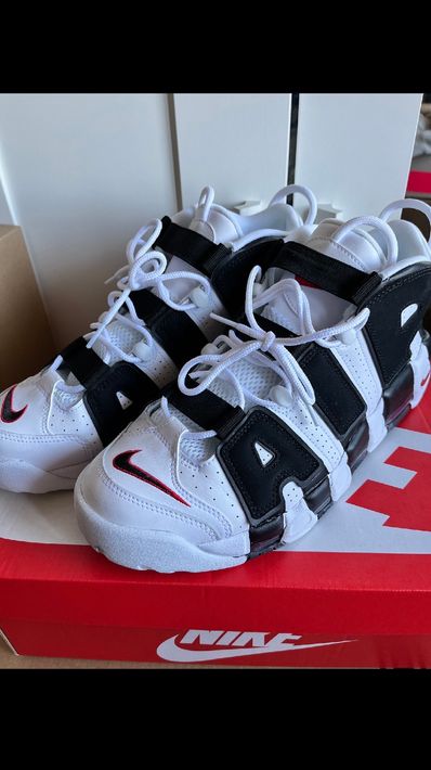 NIKE AIR MORE UPTEMPO "WHITE/BLACK/UNIVERSITY RED"(2020)