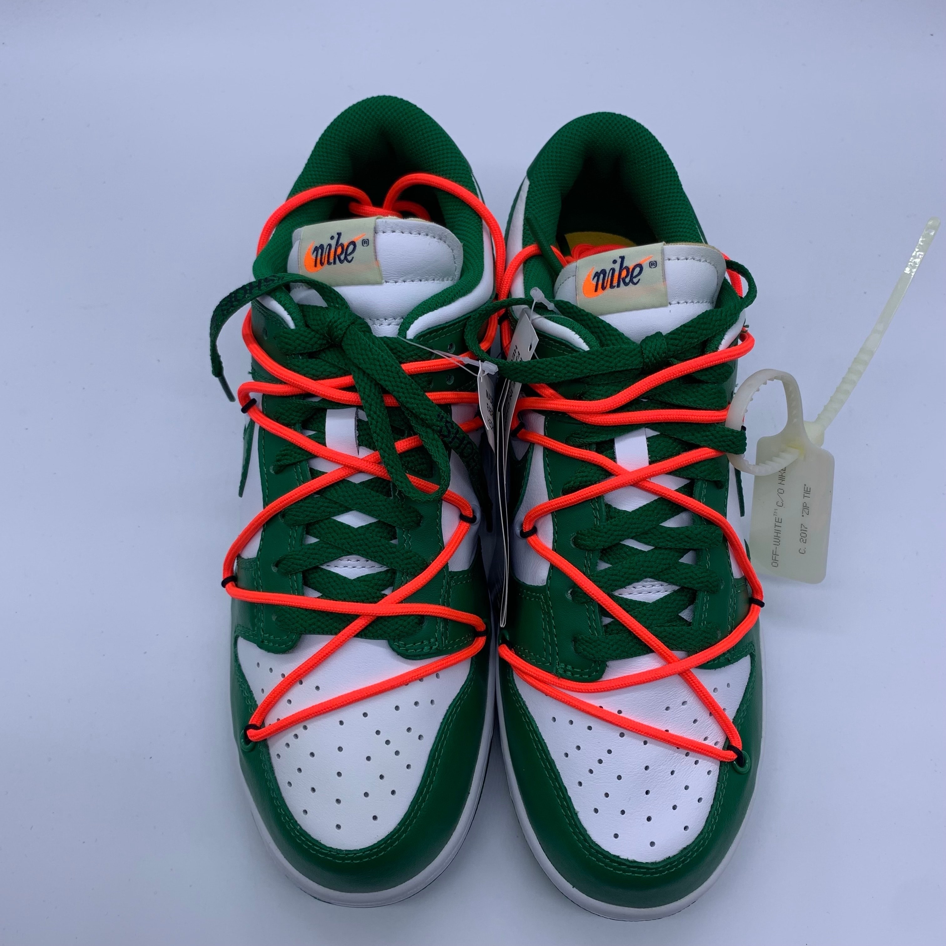 Off-White × Nike Dunk Low "White/Pine Green"