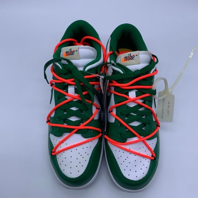 Off-White × Nike Dunk Low "White/Pine Green"