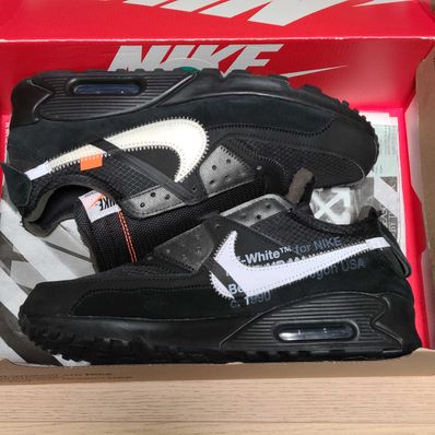 Off-White × Nike Air Max 90 "Black/Black-Cone-White"