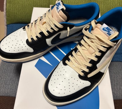 Travis Scott × fragment design × Nike Air Jordan 1 Low OG SP "Military Blue"