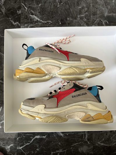 BALENCIAGA Triple S "Beige/Green/Yellow"