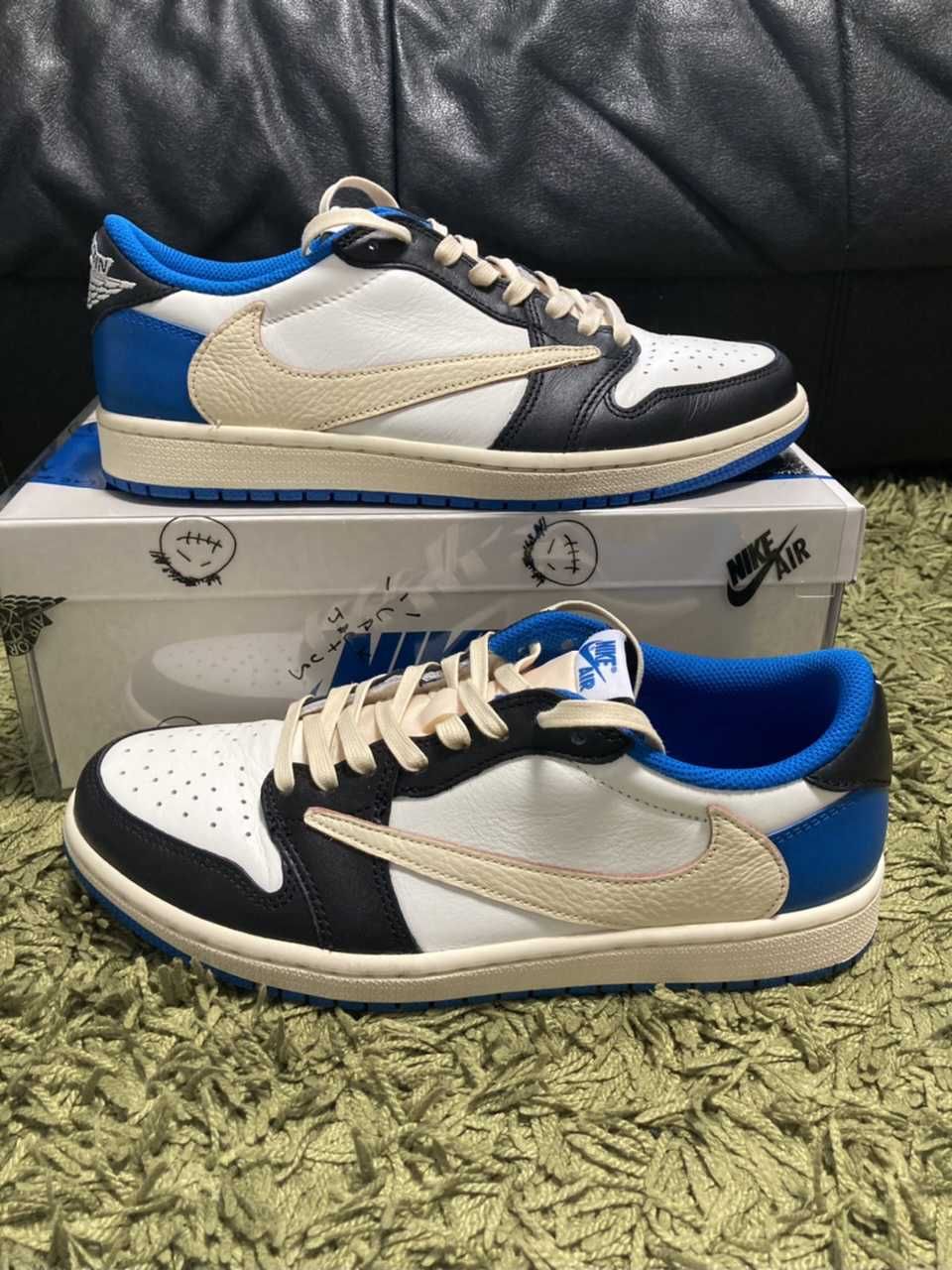 Travis Scott × fragment design × Nike Air Jordan 1 Low OG SP "Military Blue"