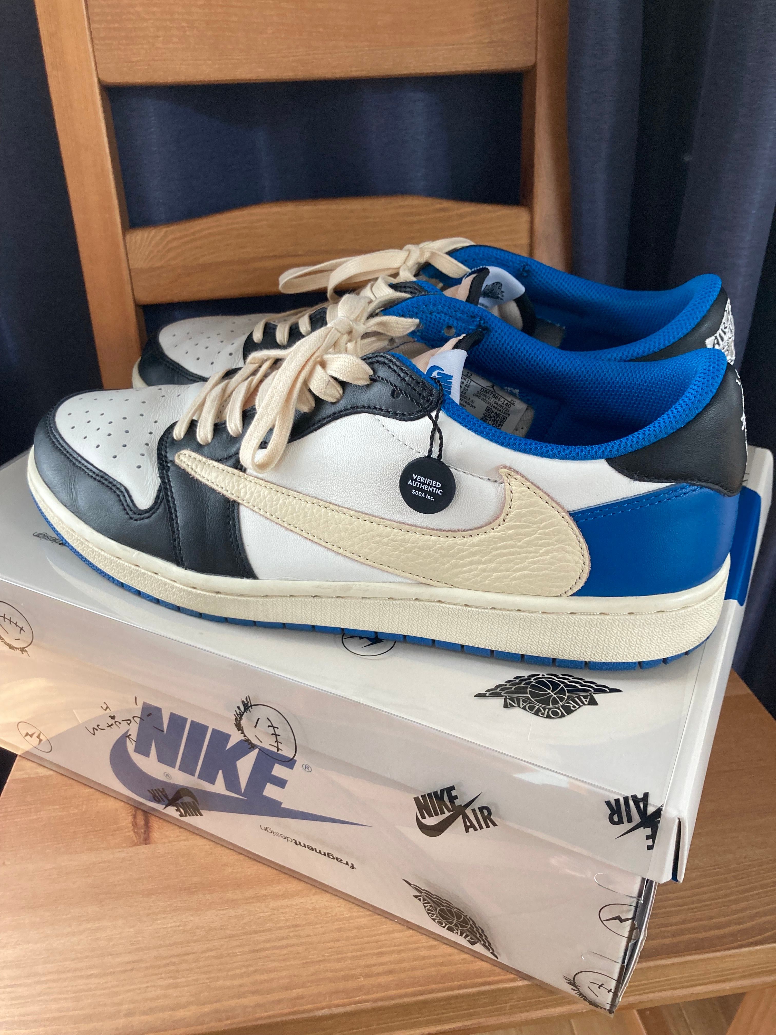 Travis Scott × fragment design × Nike Air Jordan 1 Low OG SP "Military Blue"