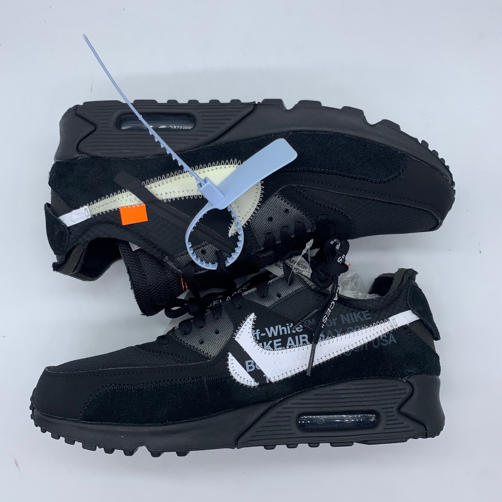Off-White × Nike Air Max 90 "Black/Black-Cone-White"